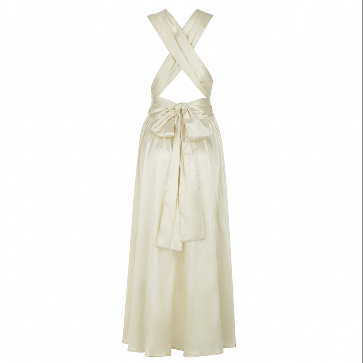 Damen-Abendkleid, lang, tiefer Ausschnitt, fließendes Material 3
