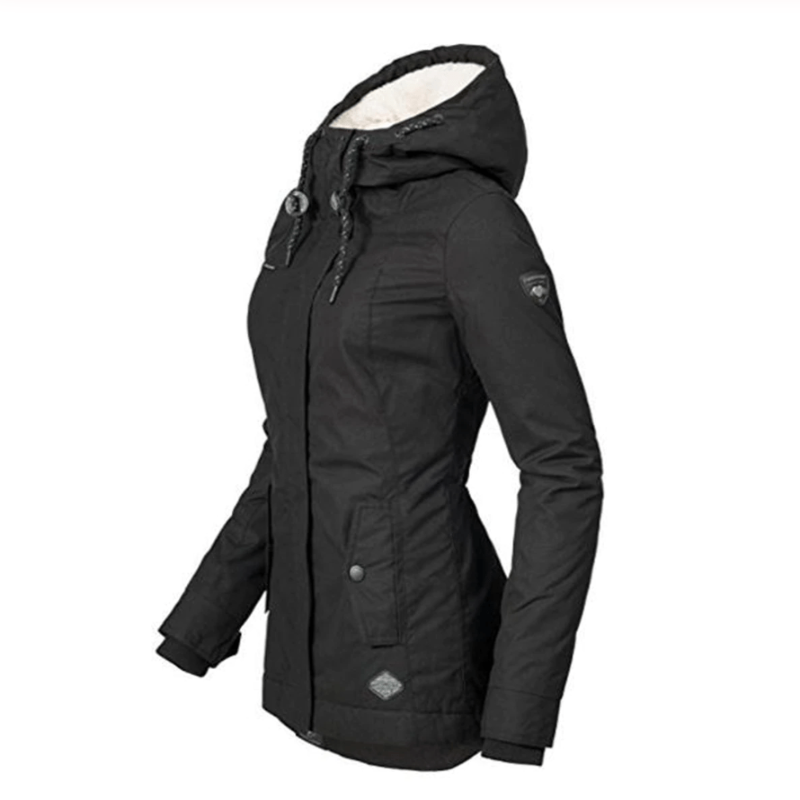 Winterjacke Damen Gesteppt mit Kapuze Polyester-3