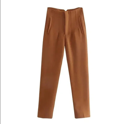 Variant image for Damen-High-Waist-Hose Lässiger Stil Stretchmaterial-61