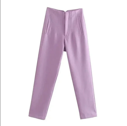 Variant image for Damen-High-Waist-Hose Lässiger Stil Stretchmaterial-31