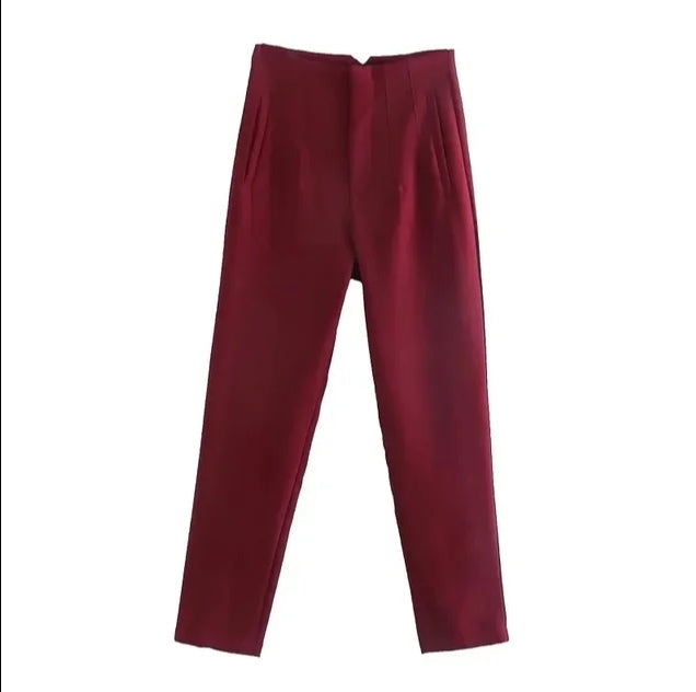 Variant image for Damen-High-Waist-Hose Lässiger Stil Stretchmaterial-16