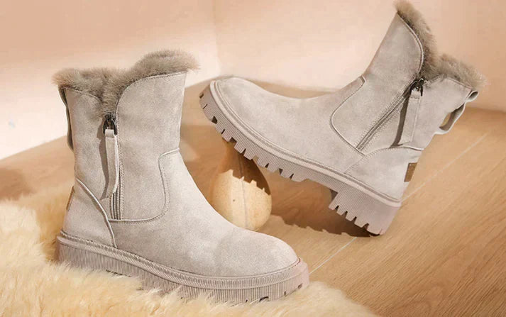 Gefütterte Damen-Winterstiefel, bequemes Design, Gummi-1