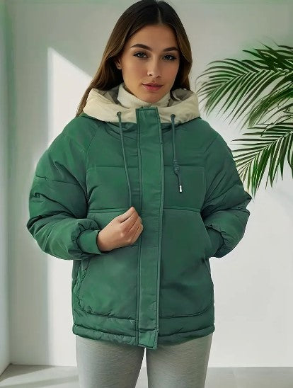 Damen Gepolsterte Jacke Slim Fit Baumwolle-6