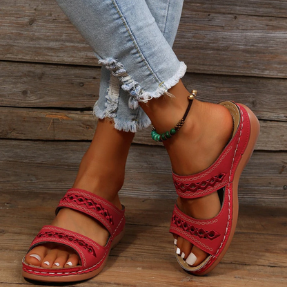 Damen-Sandalen, ergonomisches Design, hohe Qualität, Leder und Synthetikmaterial-5