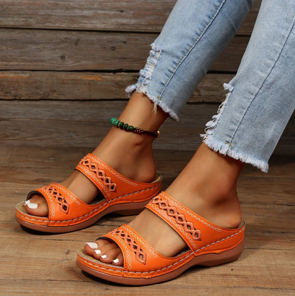 Damen-Sandalen, ergonomisches Design, hohe Qualität, Leder und Synthetikmaterial-4