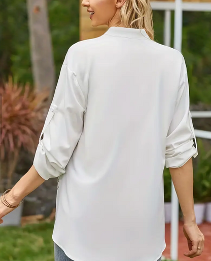 Damen Bluse Lockerer Stil Blumenmuster Polyester-2