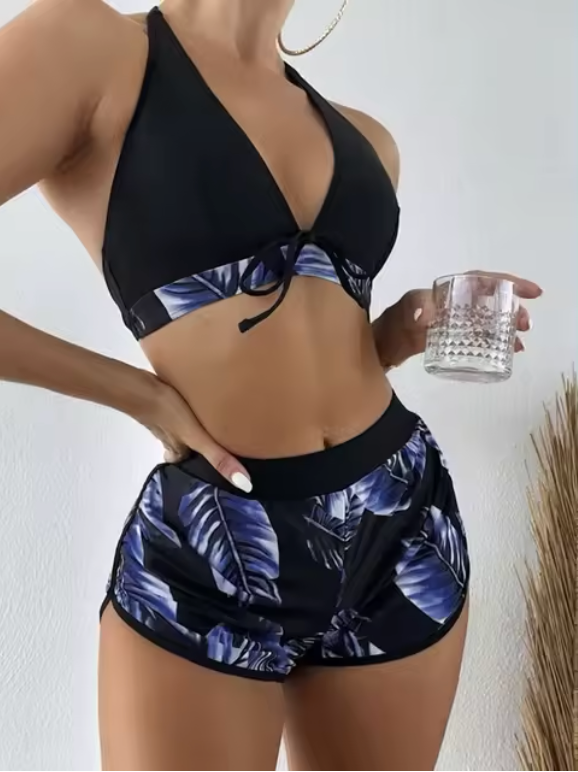 Variant image for Damen-High-Waist-Dreiecks-Bikini-Set Schnelltrocknender Stoff-31