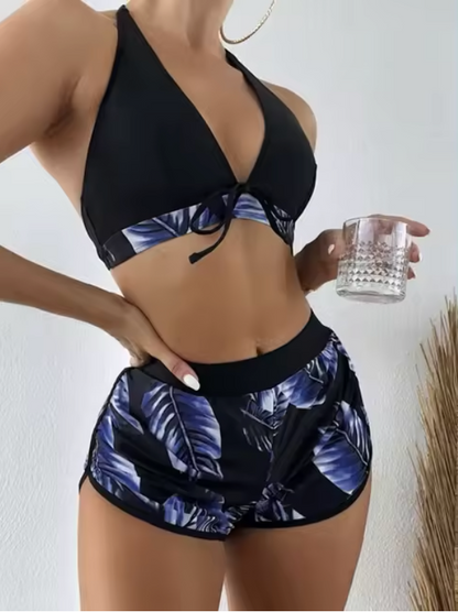 Variant image for Damen-High-Waist-Dreiecks-Bikini-Set Schnelltrocknender Stoff-31