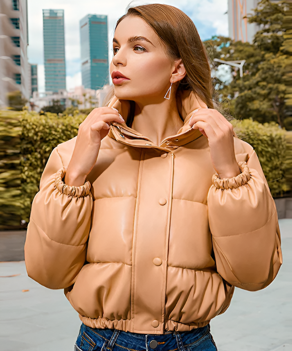 Damen-Lange Winterjacke, trendig nachhaltig synthetisch-2