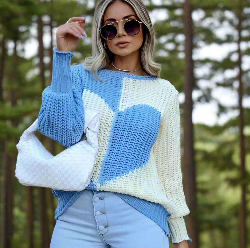 Variant image for Damen-Strickpullover, aus Kaschmir mit Herzmuster-16