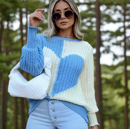 Variant image for Damen-Strickpullover, aus Kaschmir mit Herzmuster-16