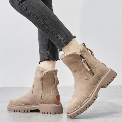 Damen Stiefeletten Klassischer Keilabsatz Hochwertige Stoffmischung-1