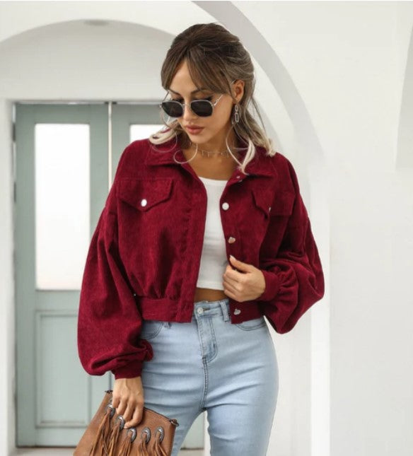 Variant image for Frühlingsjacke Damen Kurz Leicht Polyester Elegantes Design-33
