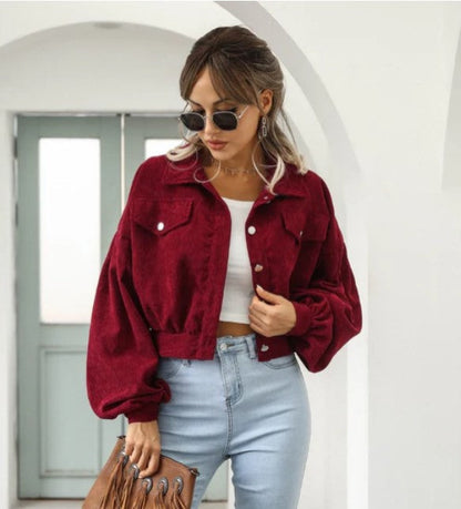 Variant image for Frühlingsjacke Damen Kurz Leicht Polyester Elegantes Design-33