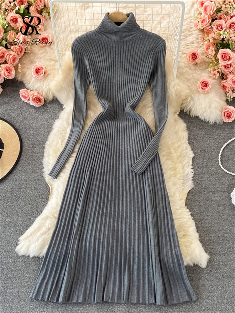 Maxikleid Damen A-Linie Weiches Polyester Knöchellang-4