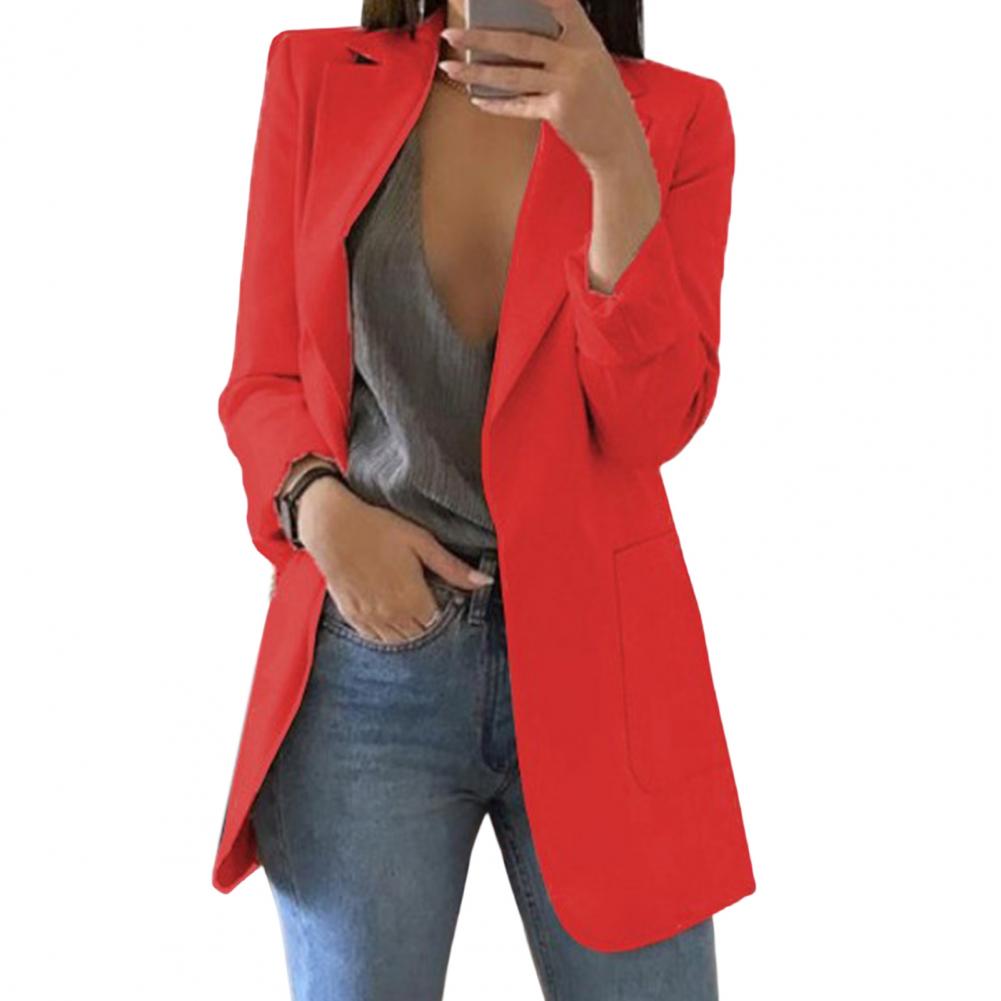 Damen Blazerjacke mit Große Taschen Polyester 5