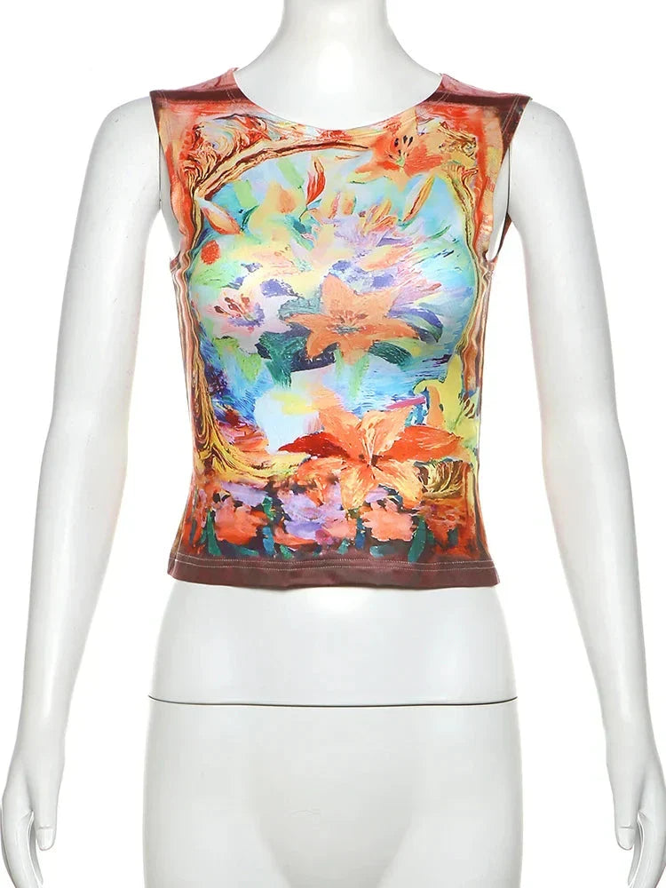 Variant image for Damen-Crop-Top, Print-Design, Stretchmaterial-1