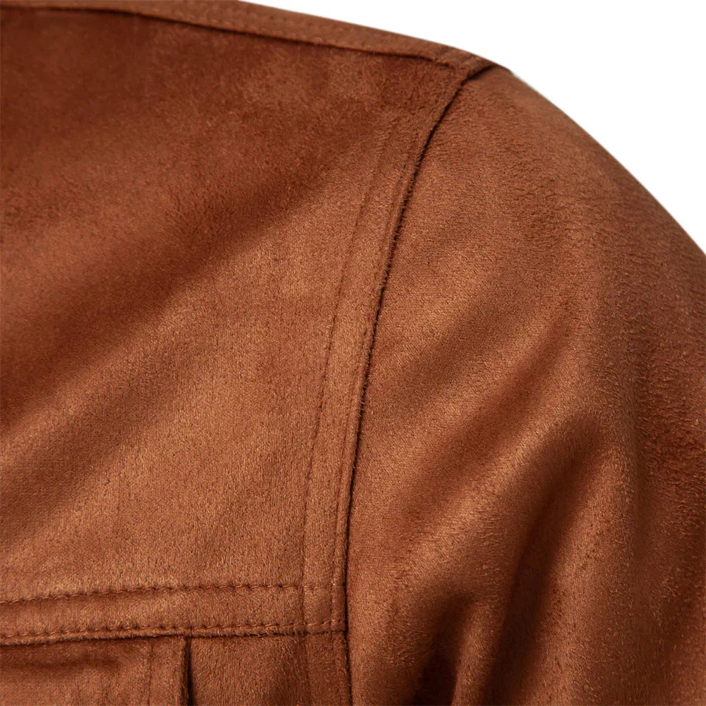 Damenjacke Herbstjacke aus Wildleder für Damen Elegant und bequem-3