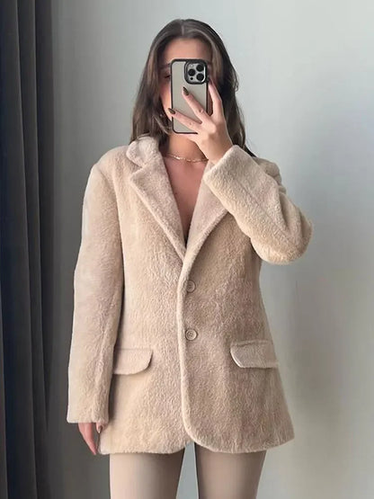 Damenjacke Wasserfest Fleece Elegant Normale Passform-5
