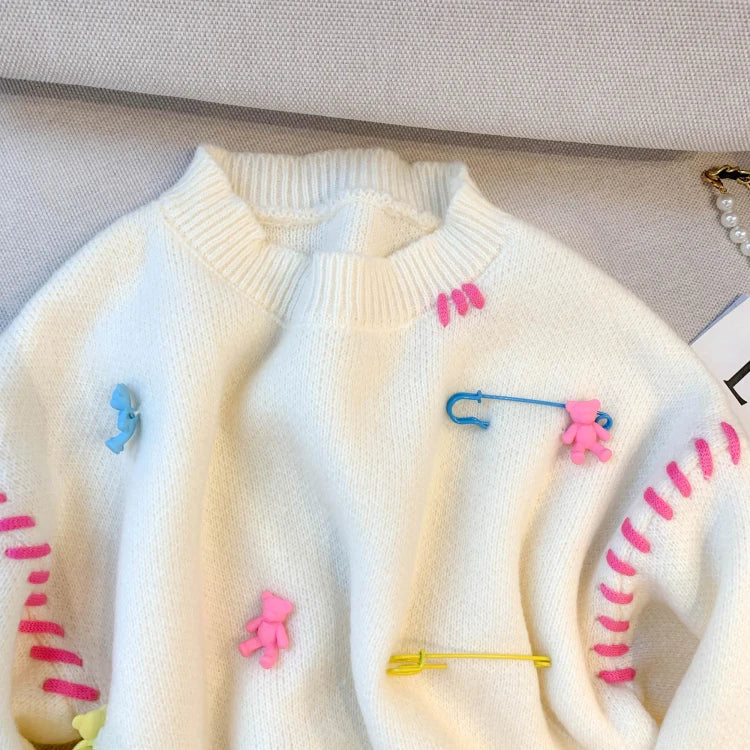 Damen-Pullover, Casual O-Ausschnitt, Acryl, langärmelig-6