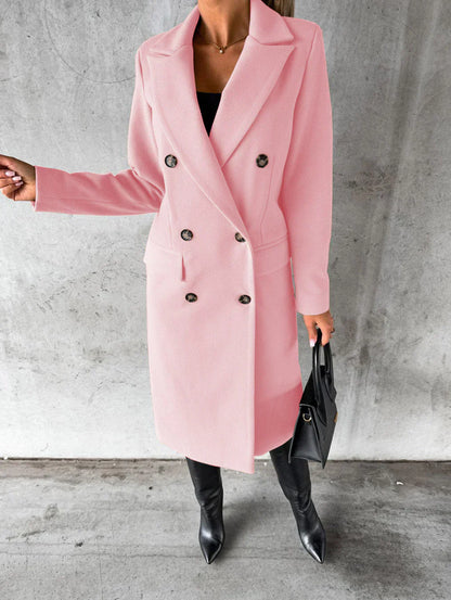 Variantenbild für Damen-Wollmantel, elegant, Knopfverschluss, 100 % Wolle-37
