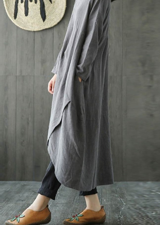 Maxikleid Damen Weiche Baumwolle Elegant Langes Kleid-5