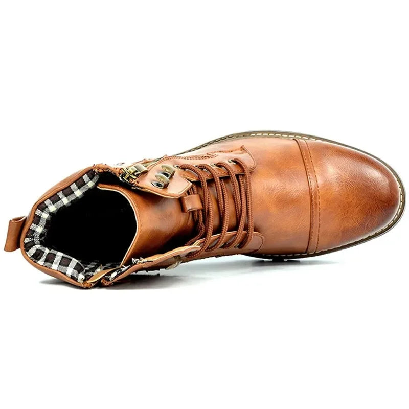 Herren-Stiefel, Schnürung, Leder, langlebiger Komfort-3
