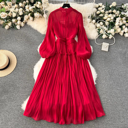 Maxikleid für Damen in A-Linie aus Polyester mit Reißverschluss für Party und Hochzeit – Elegantes langes Kleid für Frauen 2