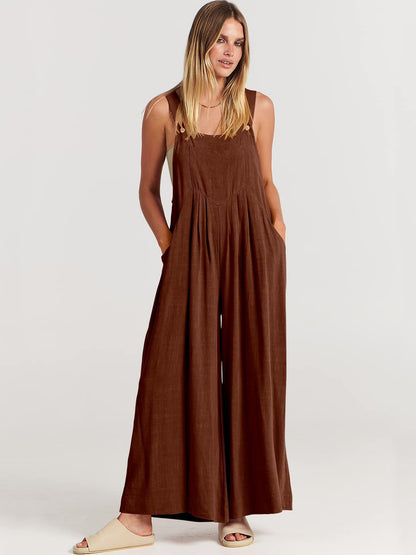 Variant image for Damen-Jumpsuit Ärmellos Weites Bein Polyester-25