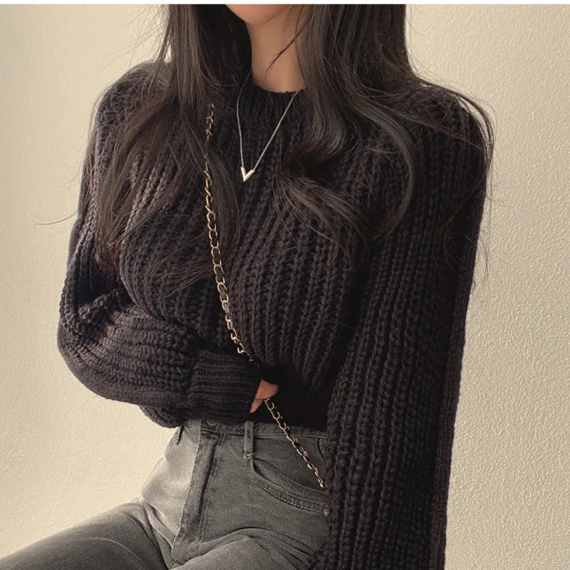 Variant image for Damen-Strickpullover, kurz, für Layering, Styling-2