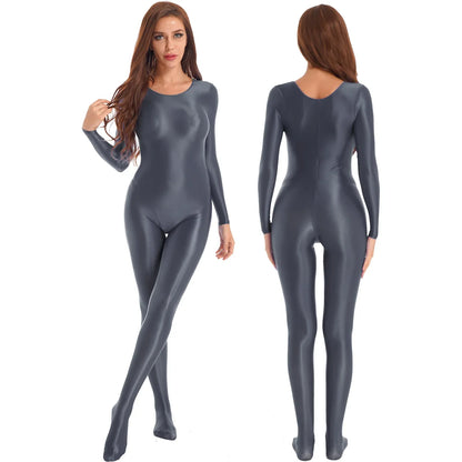 Variant image for Damen-Jumpsuit Monochrom Langarm Lycra Nylon Elasthan-15