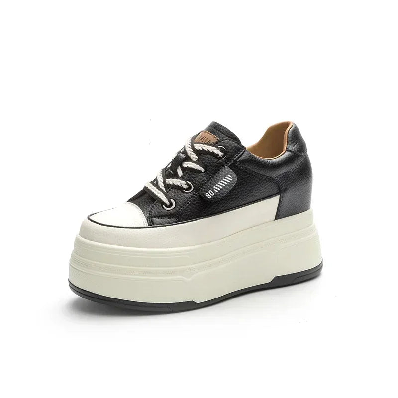 Variant image for Damen Sneakers Hoher Absatz Leder Gepolsterte Sohle-33