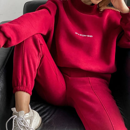 Damen Casual-Set Pullover und Jogger Weiche Baumwolle-6