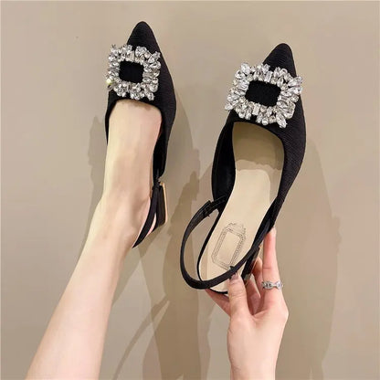 Damen Slingback-Schuhe Eckige Zehenpartie Synthetische Gummisohle-1