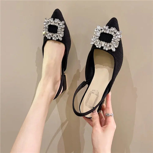 Damen Slingback-Schuhe Eckige Zehenpartie Synthetische Gummisohle-1