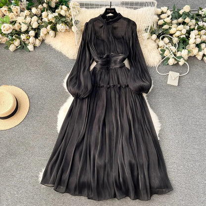 Maxikleid für Damen in A-Linie aus Polyester mit Reißverschluss für Party und Hochzeit – Elegantes langes Kleid für Frauen 9