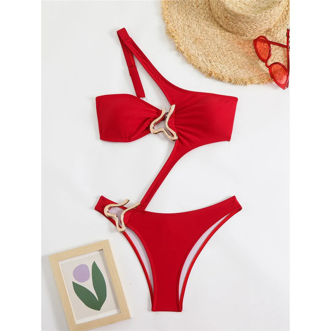 Damen-Monokini, chaotischer Stil, Polyamid 10