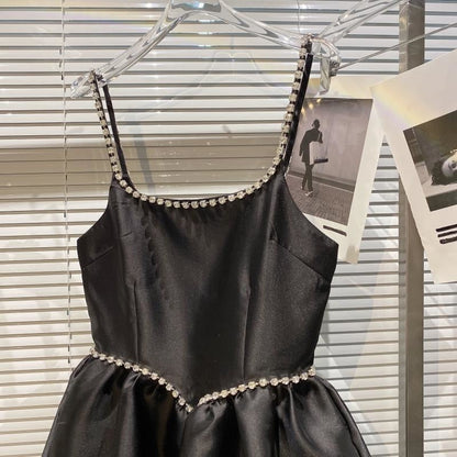 Damen-Minikleid, A-Linien-Form, Polyester, Spaghettiträger 2
