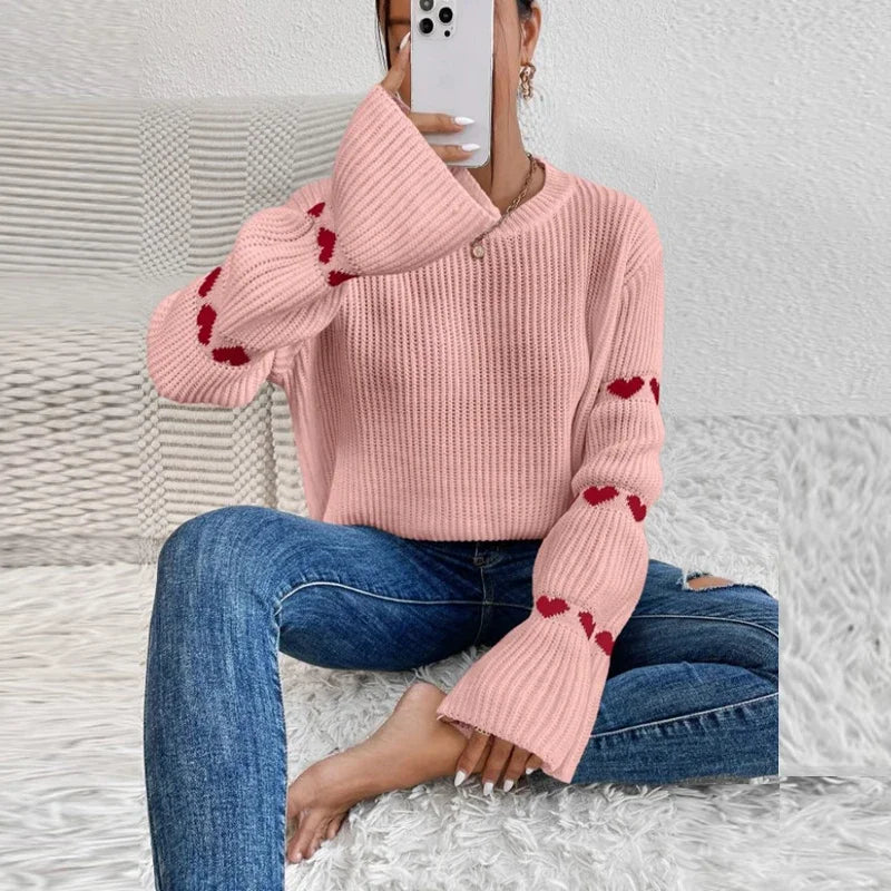 Damen Trägerpullover Blumenmuster Weicher Stoff-1