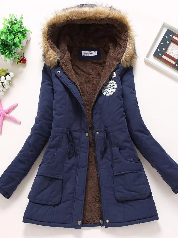 Damenjacke aus Baumwolle und Polyester für Herbst und Winter – Casual-Jacke mit Acetatfüllung und normaler Passform 17