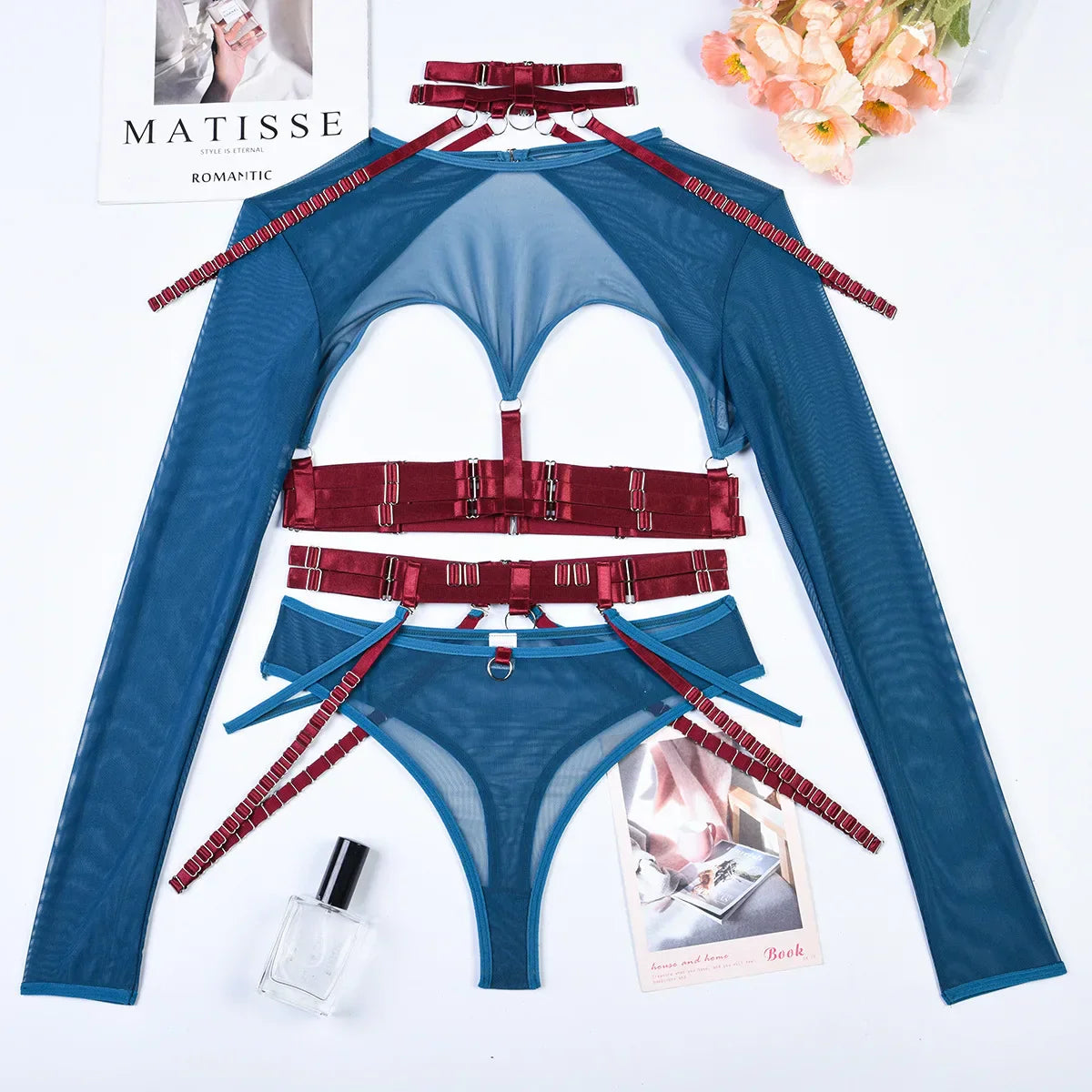 Variant image for Damen-Unterwäsche-Set mit Patchwork, Design aus Polyester und Elasthan-33