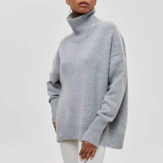 Damen-Strickpullover, Rollkragen, lockere Passform-6
