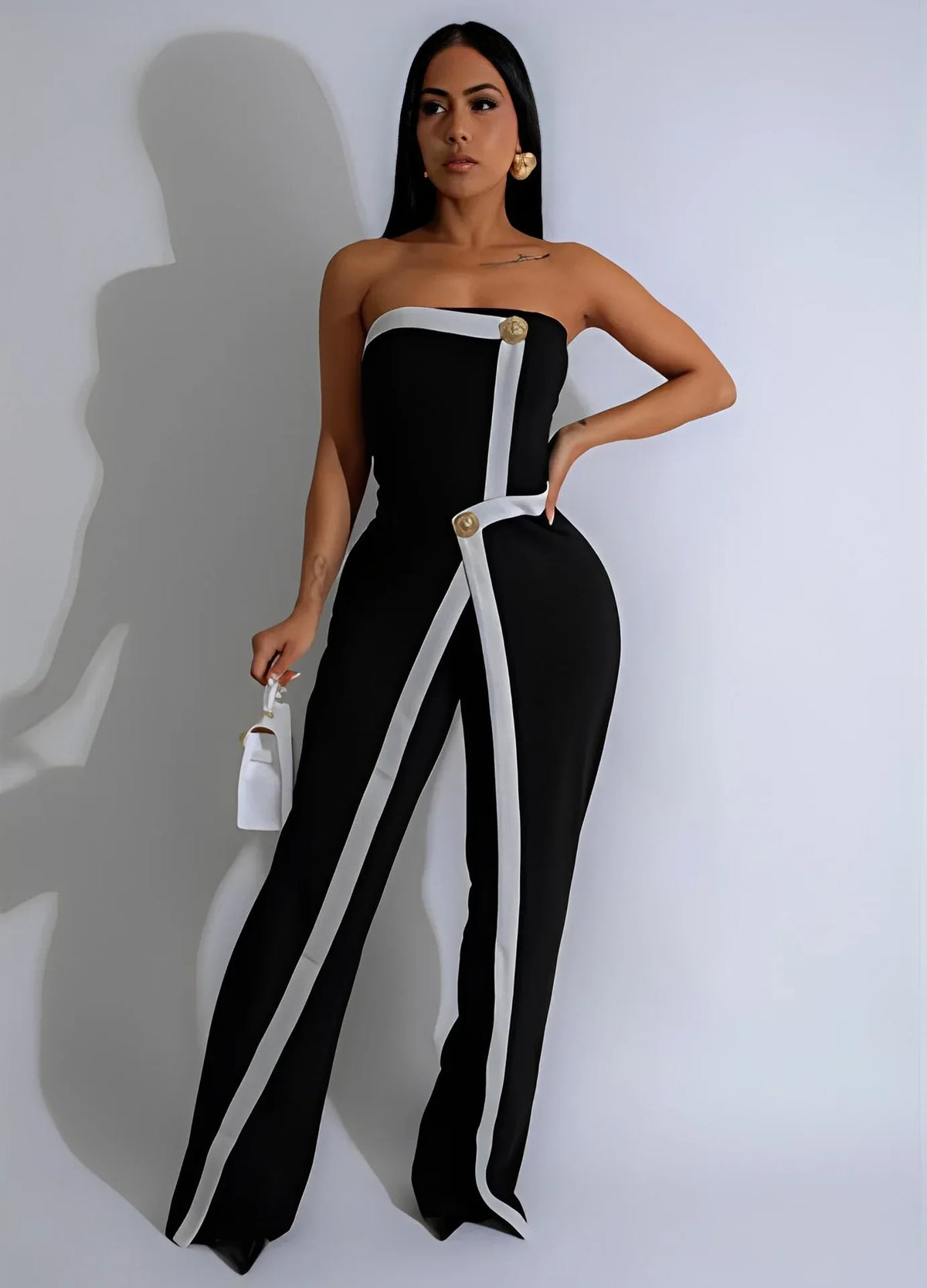 Damen-Jumpsuit Elegant Weiches Polyester Elasthan-1