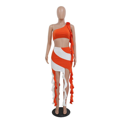 Damen-Minirock, geraffte elastische Taille, Spandex, Polyester 5