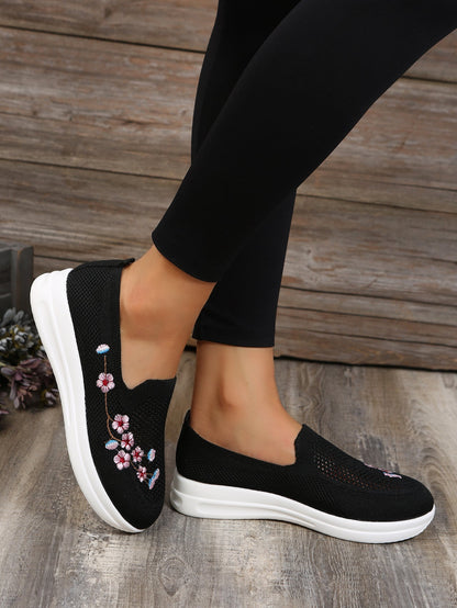 Damen-Slip-On-Schuhe, trendig, bedruckter Textil-2