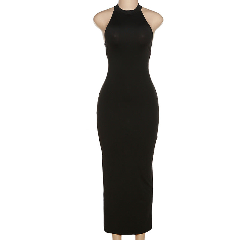 Maxikleid Damen Ärmellos Stretch für Sommer-6