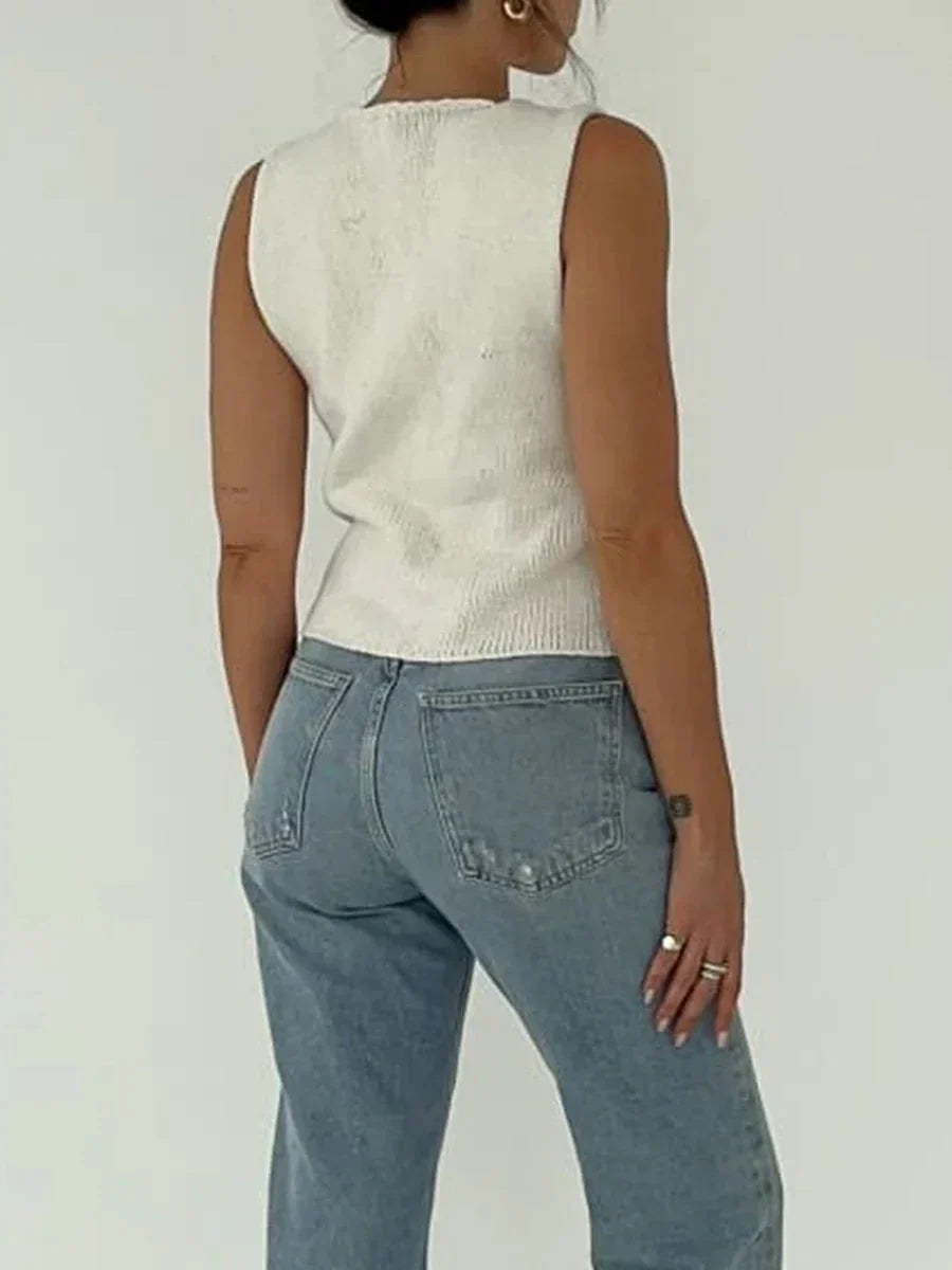 Daunenweste für Damen, modernes Strick-Design, 100% Acryl-2
