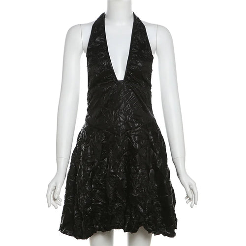 Mini-Kleid für Damen mit V-Ausschnitt – A-Linienform, Polyester, schmeichelhafte Falten, perfekt für Sommerfeste 1