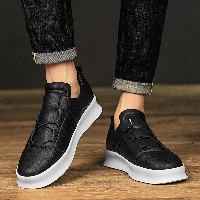 Herren-Sneakers, niedrig, modernes Leder-1