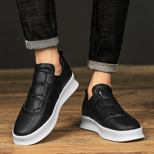 Herren-Sneakers, niedrig, modernes Leder-1